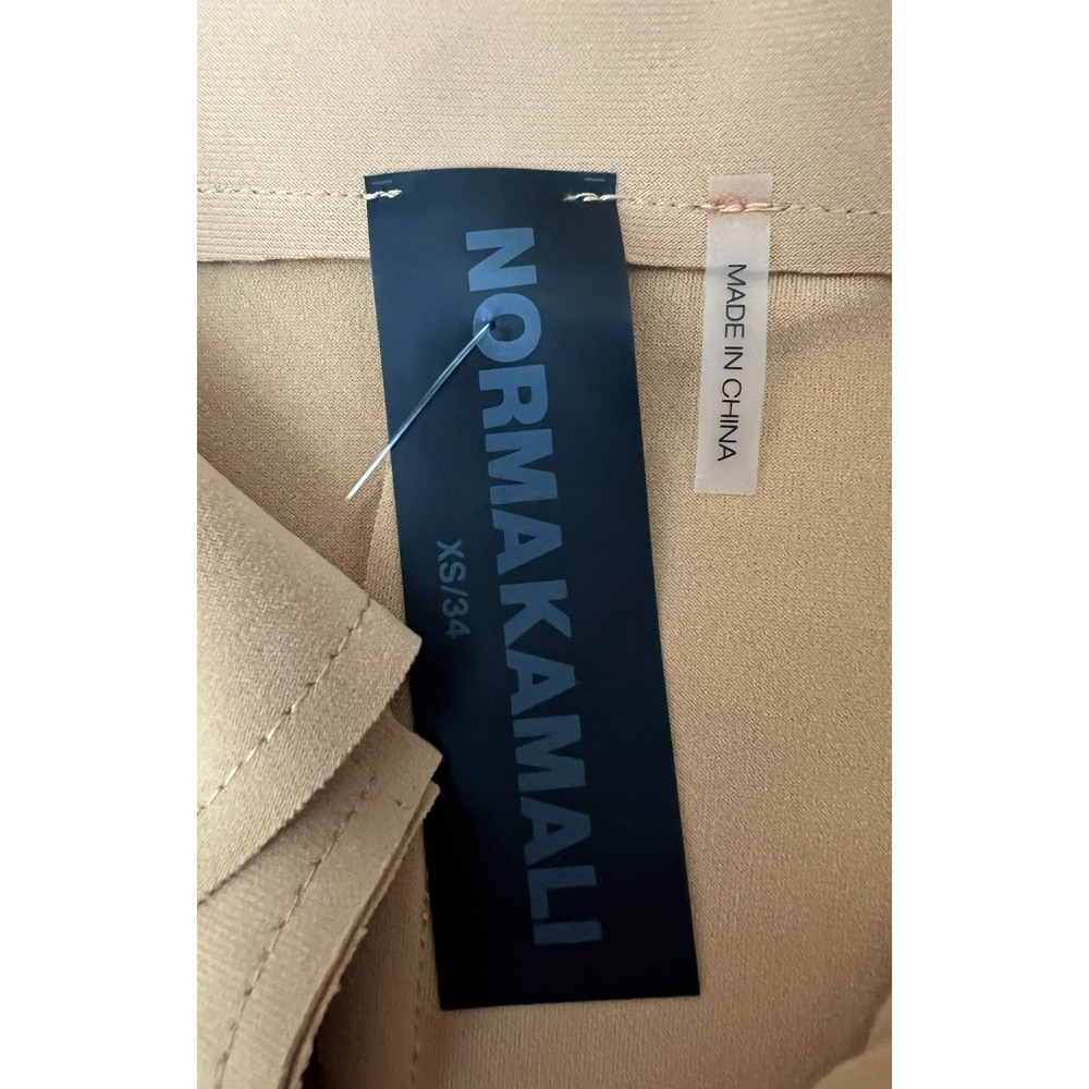 NWT Norma Kamali Romper Gold Poly‎ Spandex Sash Belt Collared V-Neck SZ XS - Picture 12 of 16